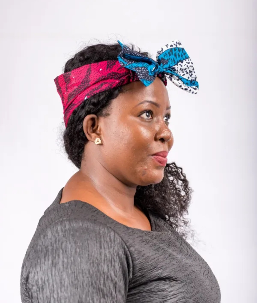 Blue Ankara Bow Headband2