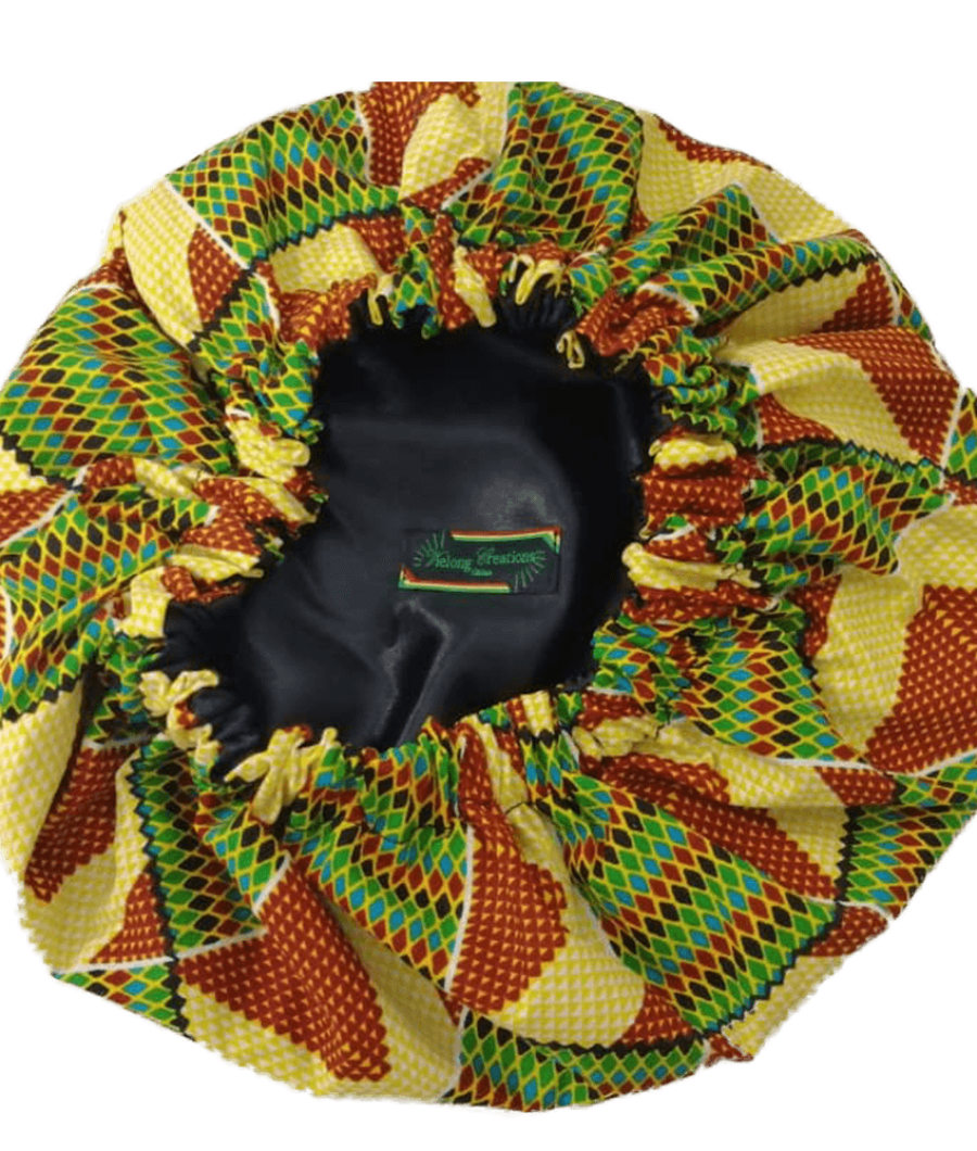 Black-Satin Lined Ankara Bonnet1
