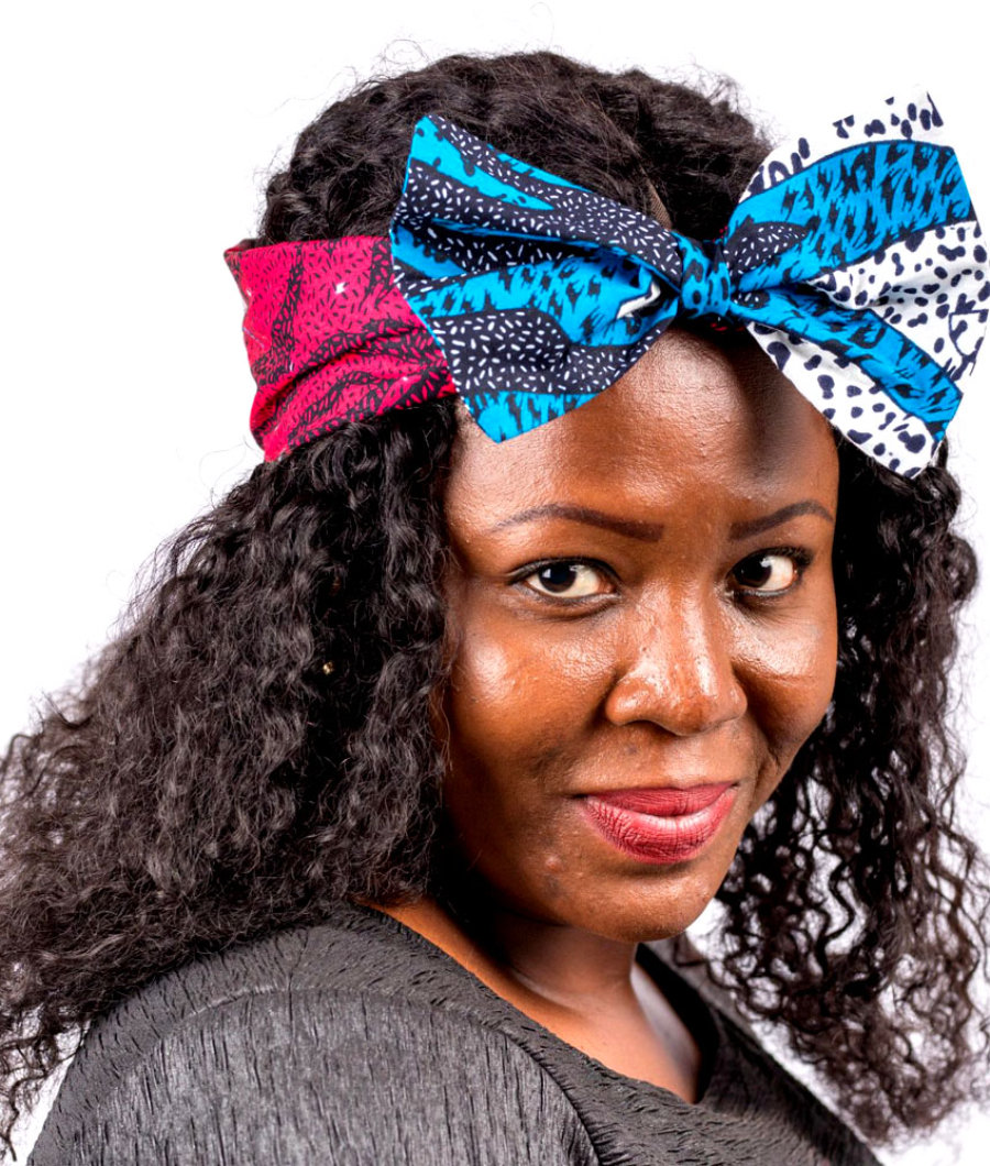 Blue Ankara Bow Headband1