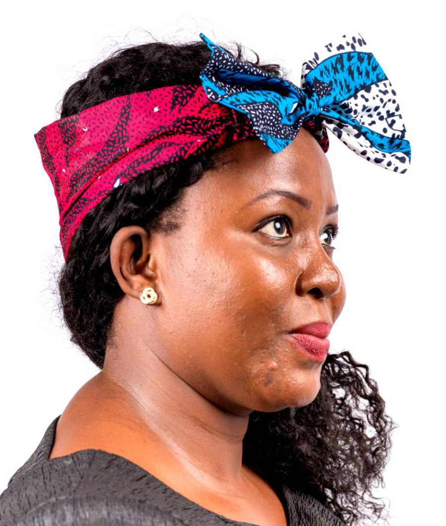 Blue Ankara Bow Headband2