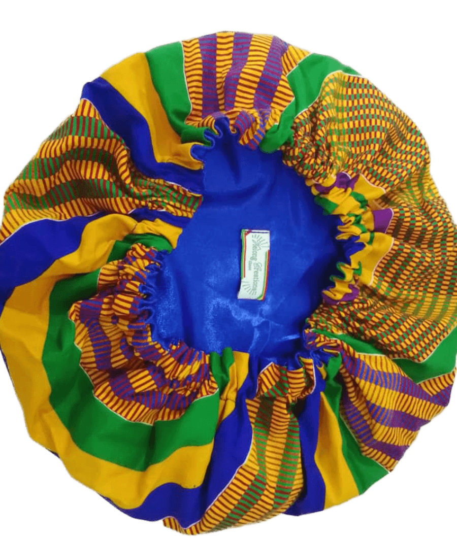 Blue-Satin Lined Ankara Bonnet1