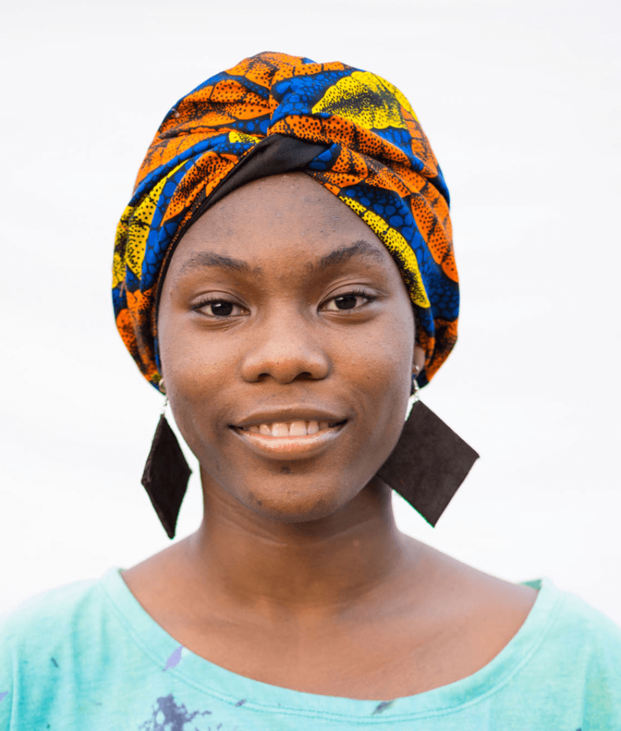 Orange Ankara Twisted Front Turban1