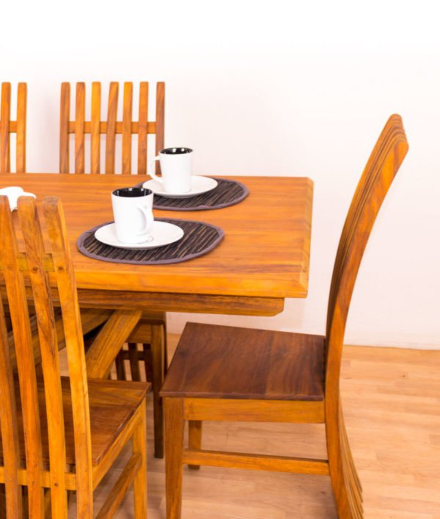 6-Piece Dinette Table Set with honey finish2