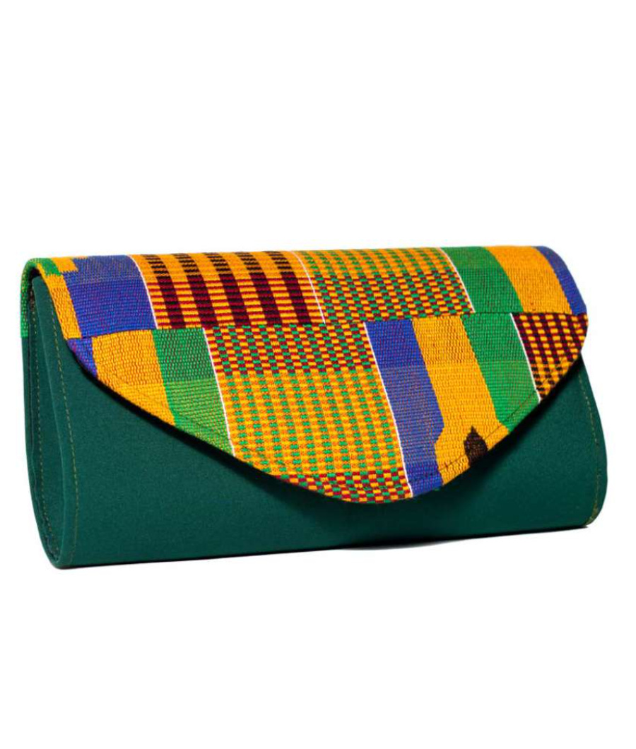 Kente Clutch – Green/Multicolor1