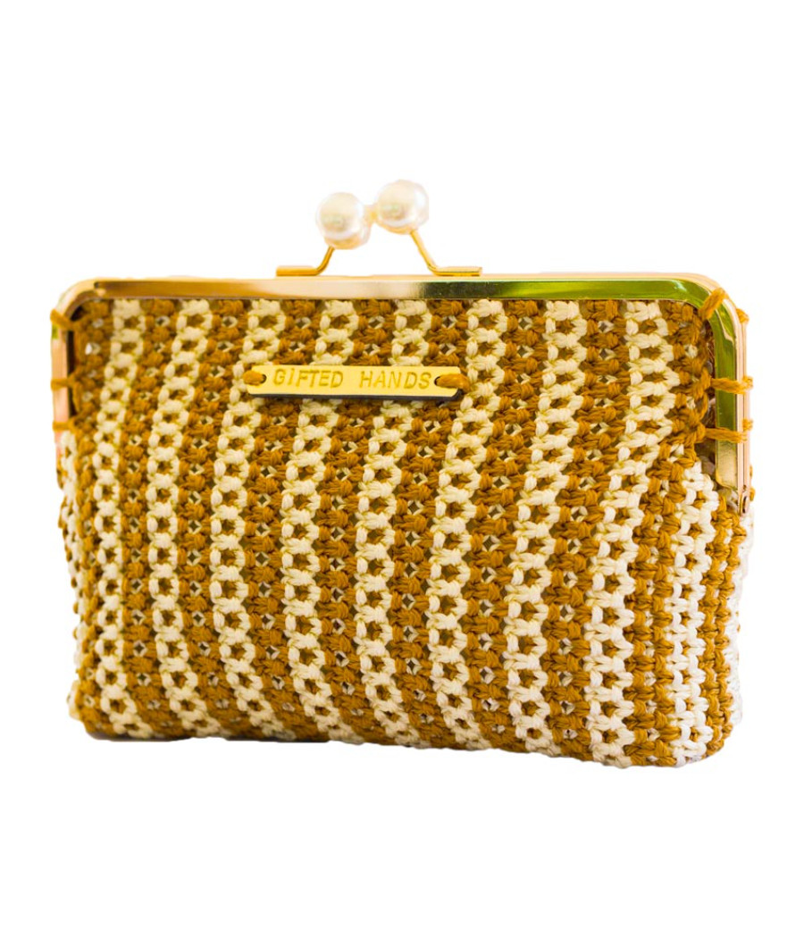 Clutch Purse – Gold & Off-White1