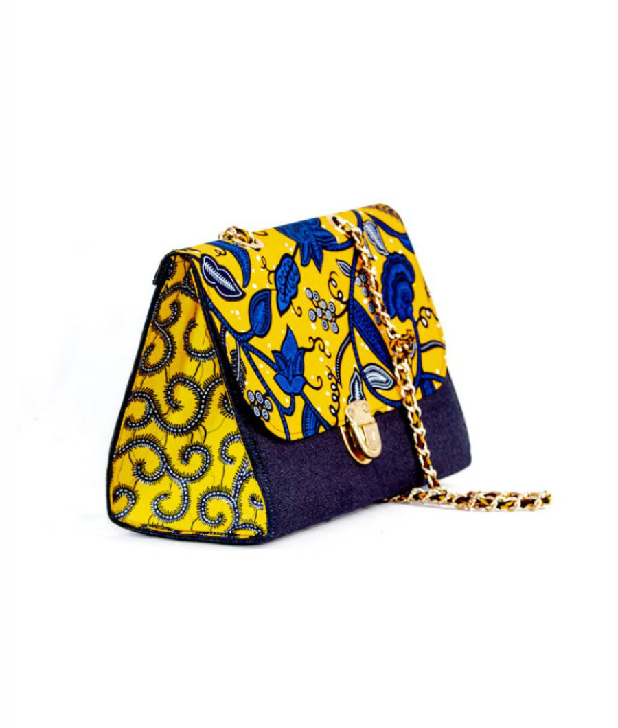 Denim Wax Slingbag – Dark Blue & Multicolor1