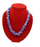 Beautiful African Bead Necklace (White & Violet)1