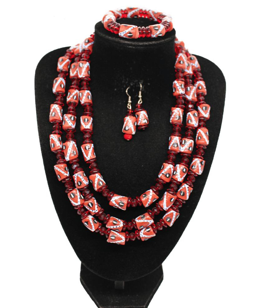 Beautiful African Beads Necklace with Bracelet1