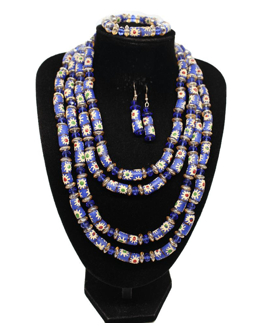 Recycled Beads Necklace with Bracelet1