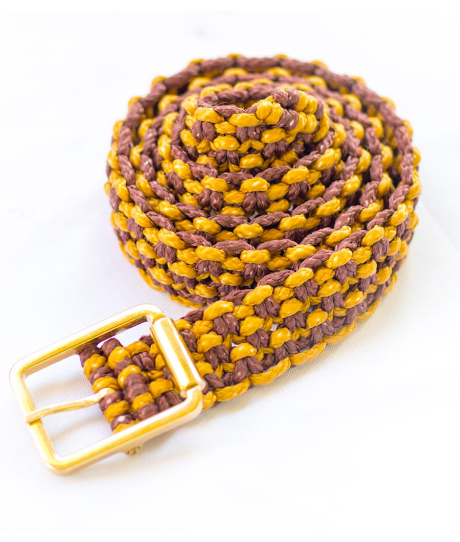 Women Belt – Brown & Gold1