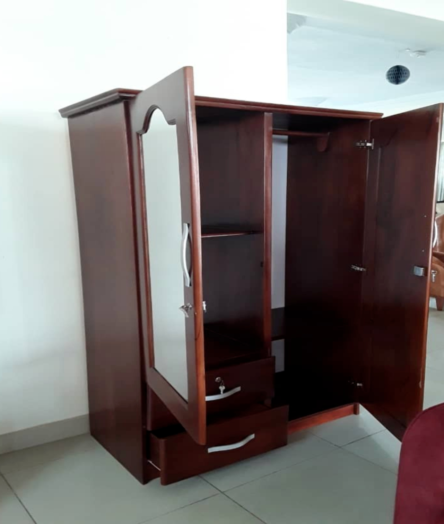 2 DOOR SOLID WOOD WARDROBE/ W MIRROR2