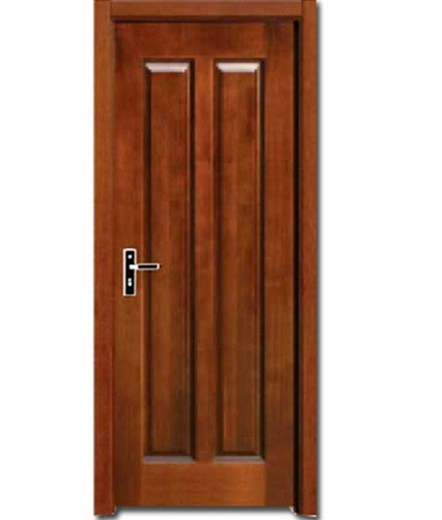 2 PANEL MAHOGANY WOODEN DOOR WITH LINING, ARCHITRAVES & LOCKS1