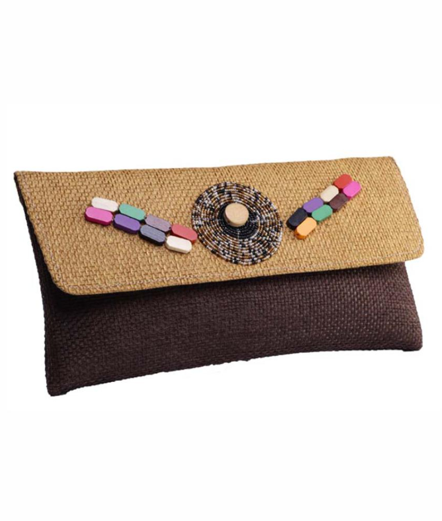 ZYP Jute Maasai Beaded Clutch Bag1