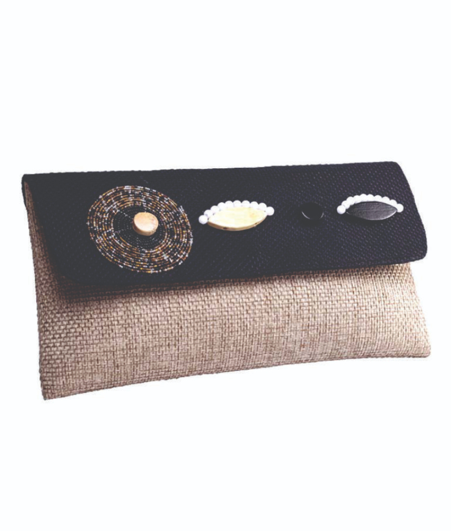 ZYP Jute Maasai Beaded Clutch Bag1