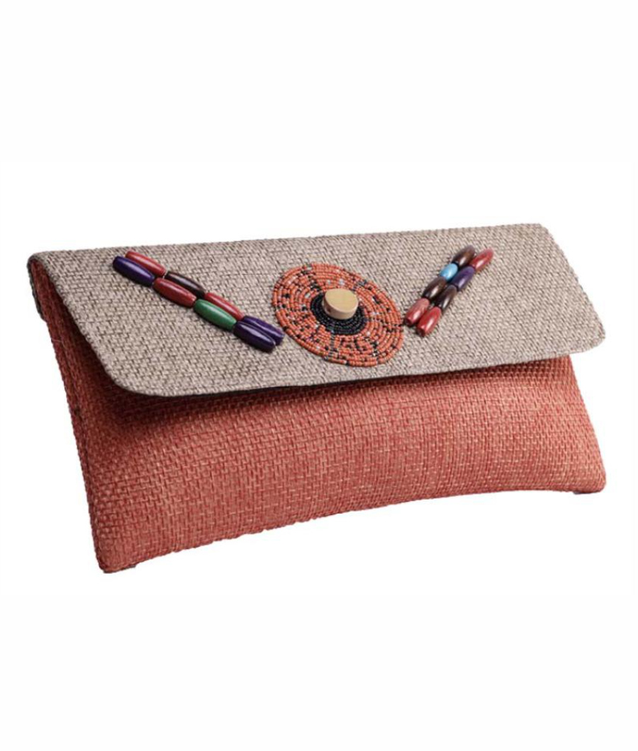 ZYP Jute Maasai Beaded Clutch Bag1