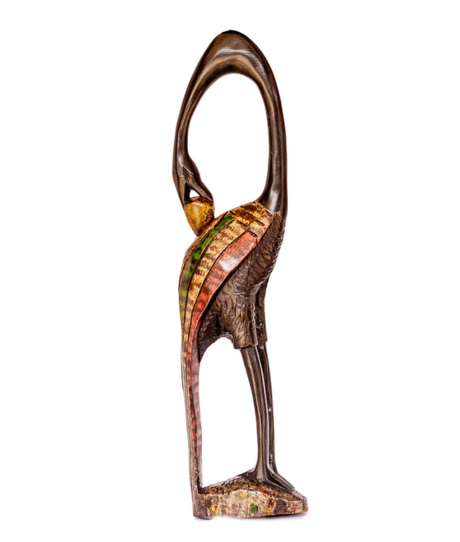 Hand Carved Sese Wood Bird Sculpture from West Africa, “Sankofa”1