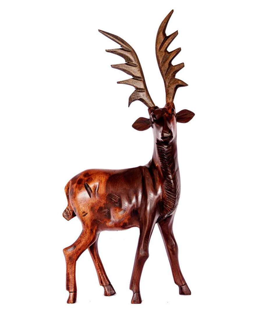 Handmade African Wooden Deer Figurine1
