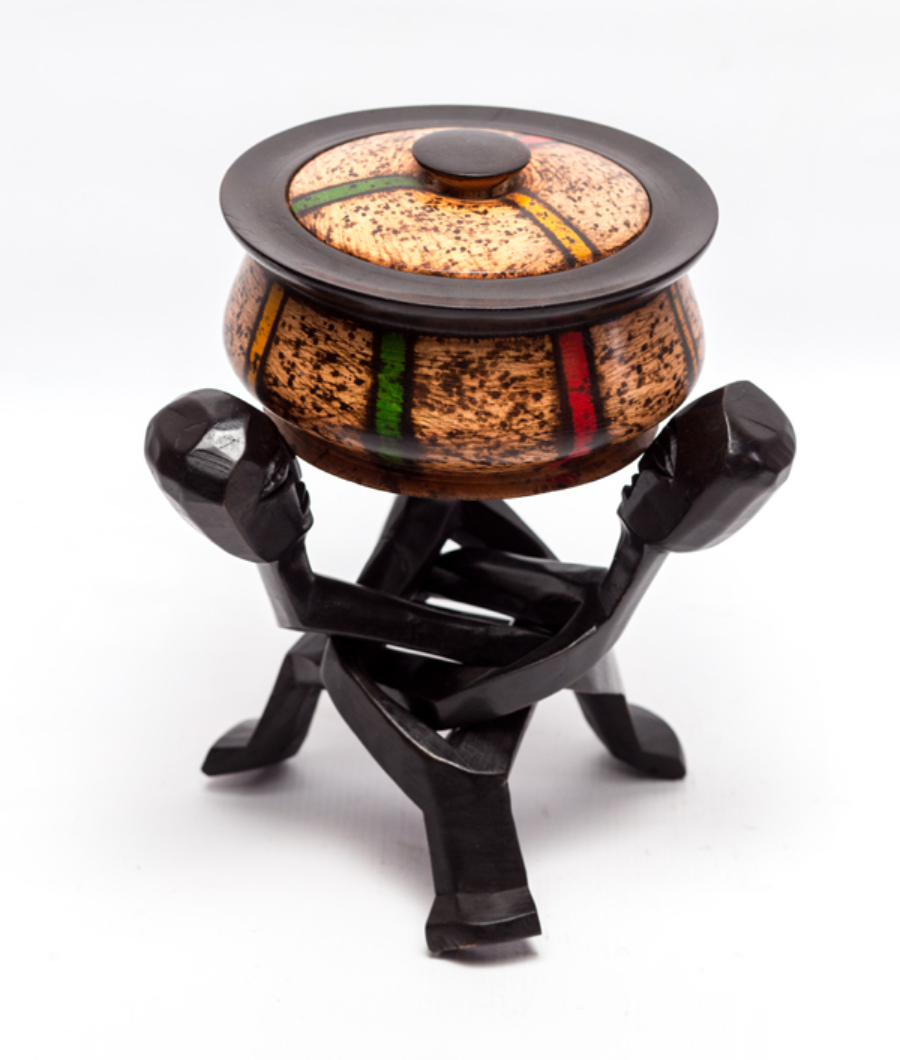 African Heritage Collection Three-Head Unity Carving (Black) – Made in Ghana1