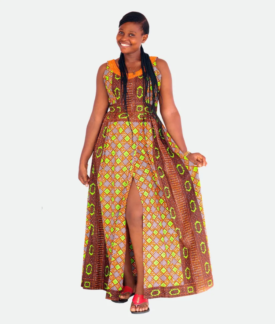 Sleeveless Waist Down Overlap Dress1