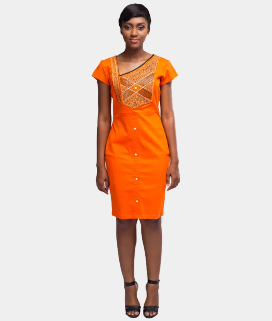 Cap Sleeve Knee-Length Dress1