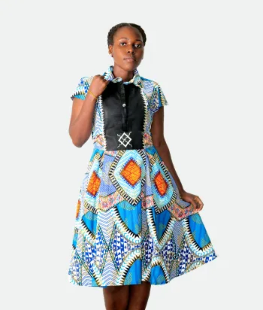 Vintage Short Sleeve A-Line Dress1