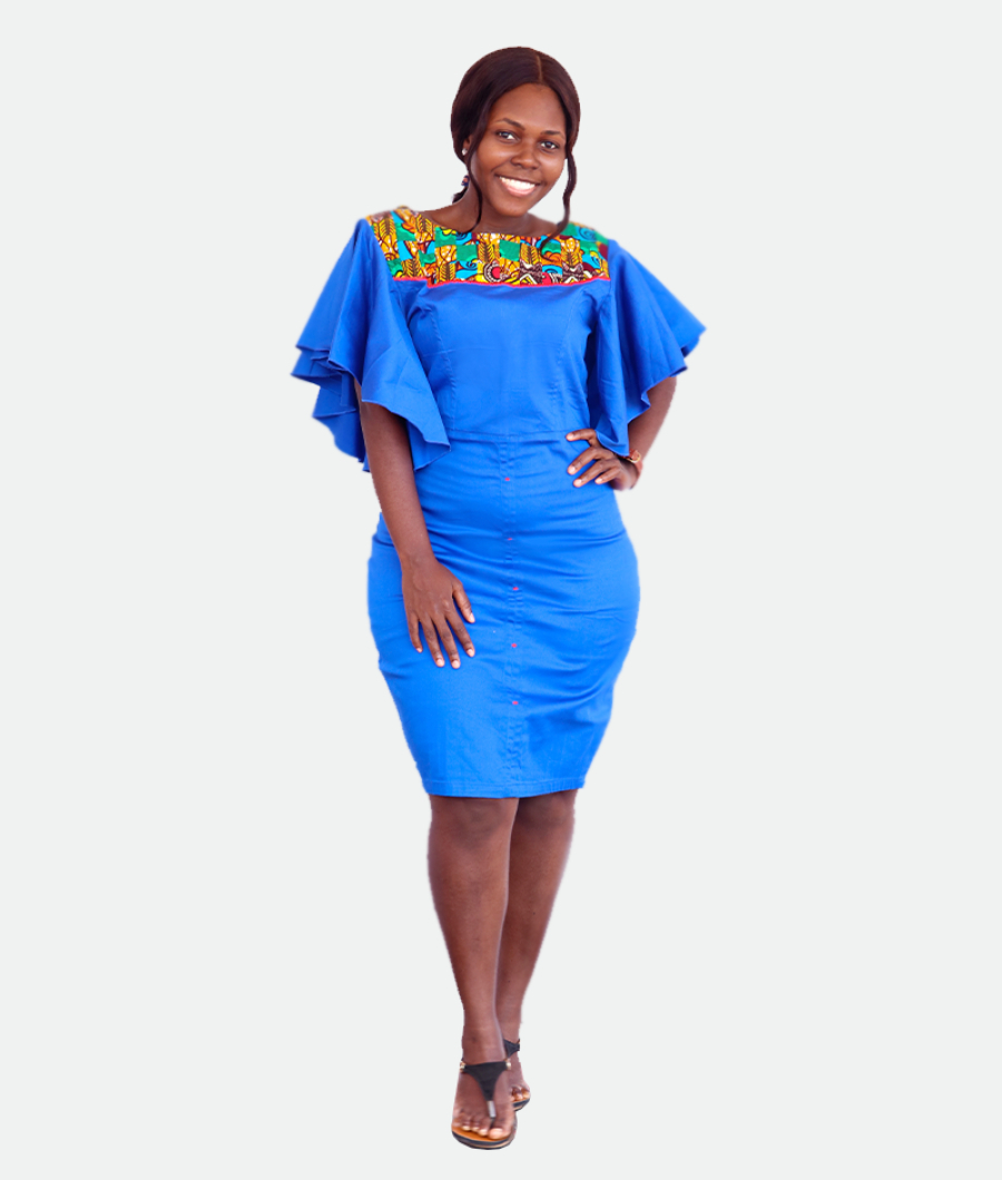 Butterfly Sleeves Short Dress1