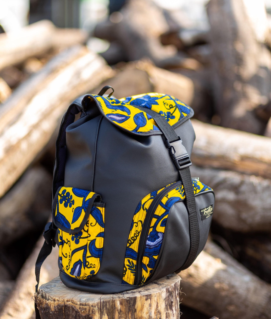 Eyrami Rucksack Black & Wax Print Backpack1