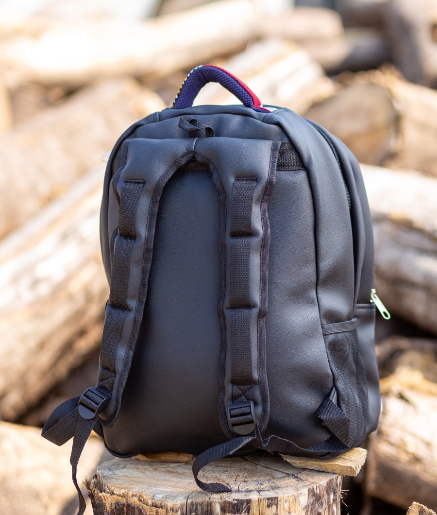 Obolo Laptop Backpack - Leather & Ankara2