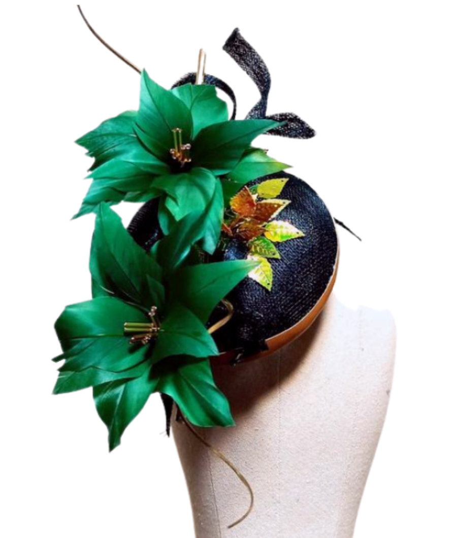 Sinamey percher fascinator with feather embellishments1