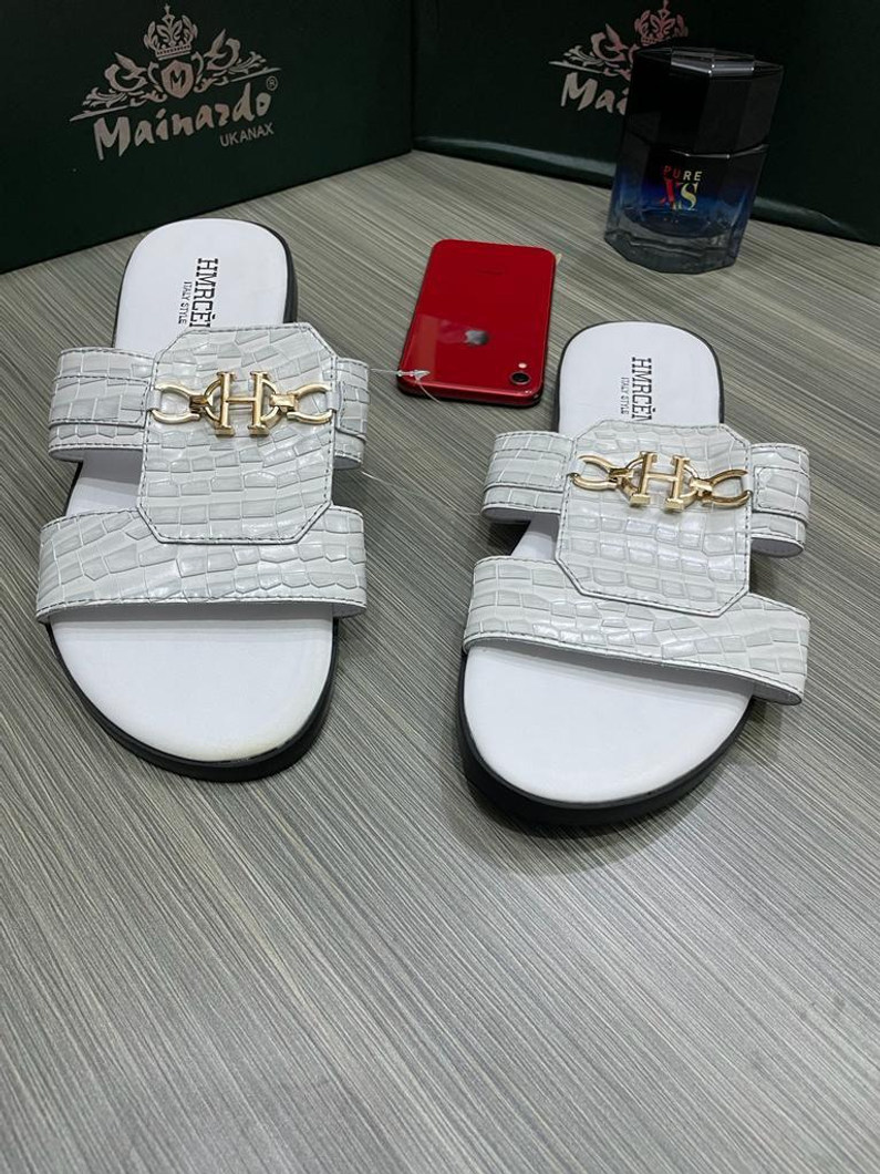 Men's Slippers - White1