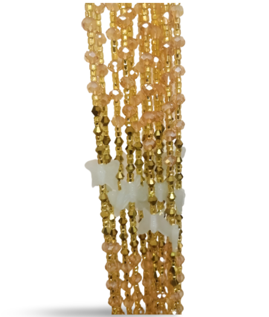 Champagne Butterfly Waistbeads1