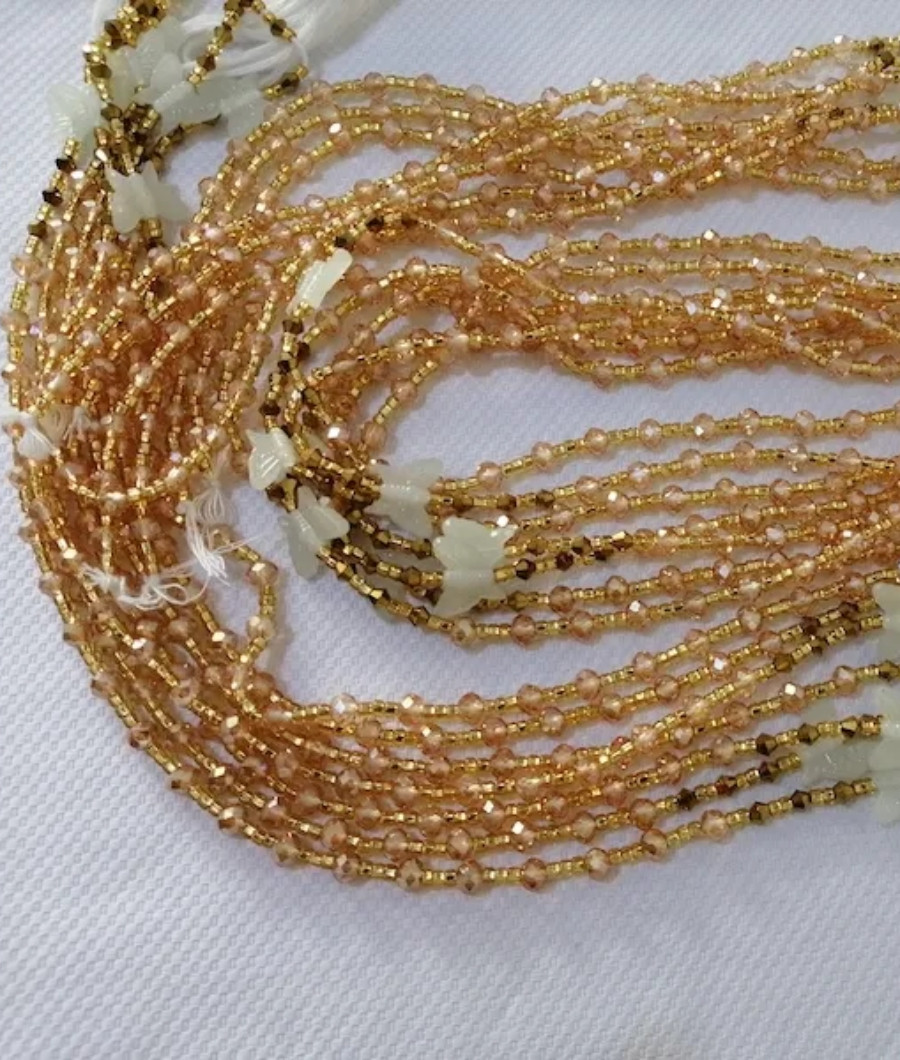 Champagne Butterfly Waistbeads2