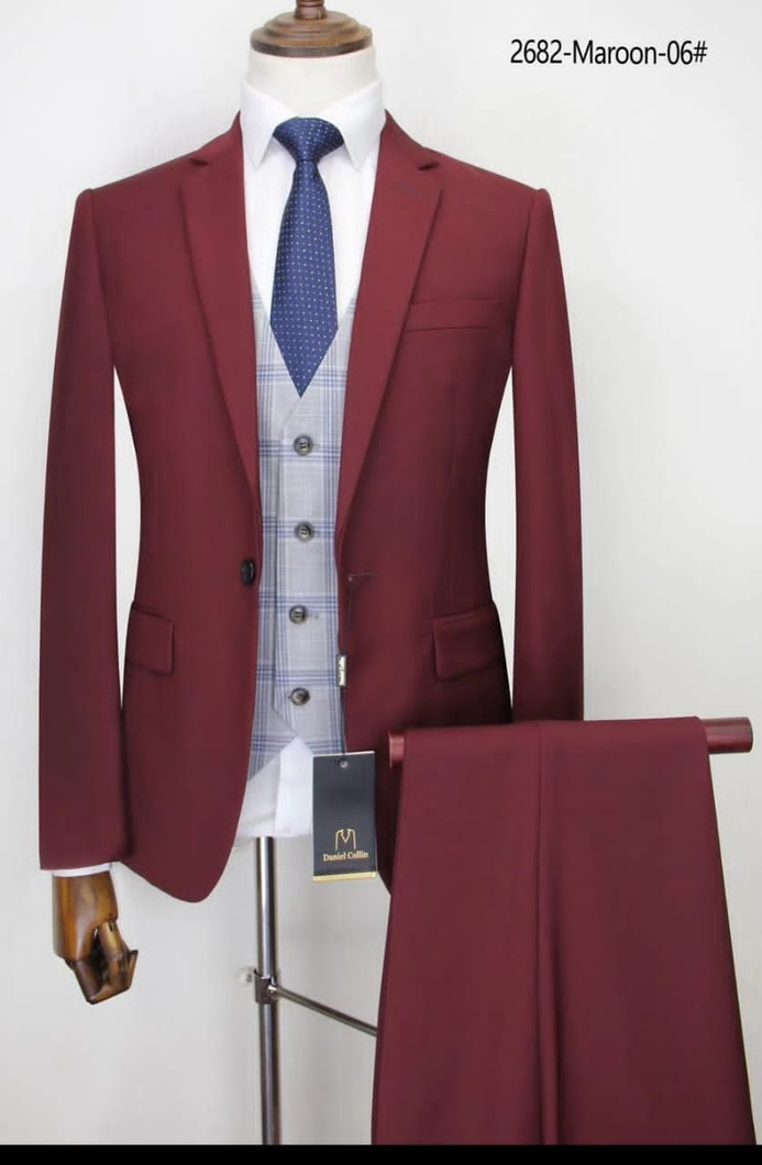 3 PIECE SUIT - WINE1