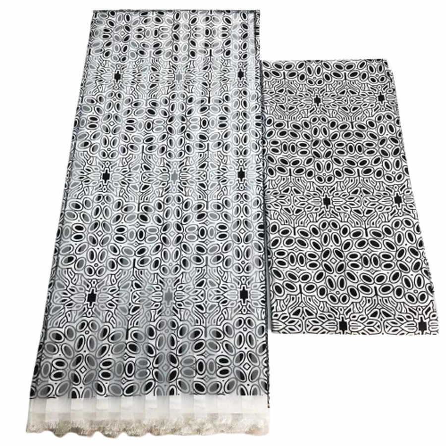 Organza Light Fabric - Black And White4