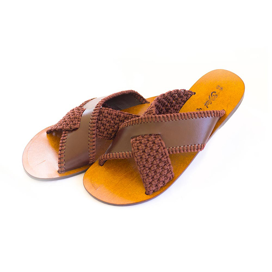 Chris Cross Slipper – Brown1