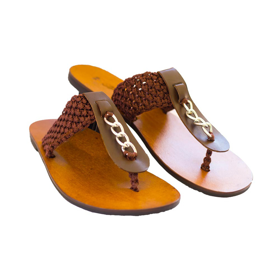 Chain Slipper – Brown1