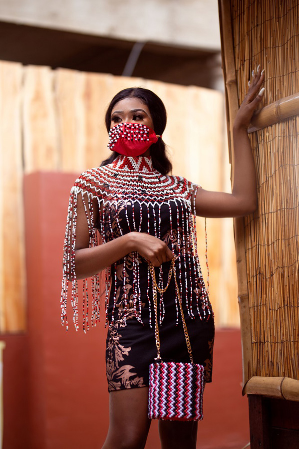 Yamini Beaded Cape Necklace & Bag Set1