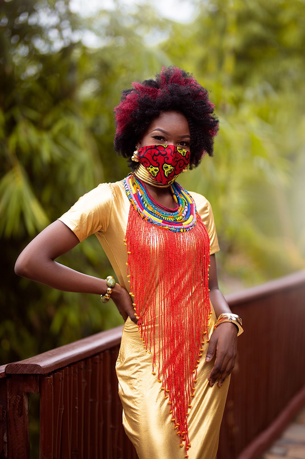 Zimba Ankara Red Necklace1