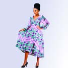 Laila African Print Silk Dress1