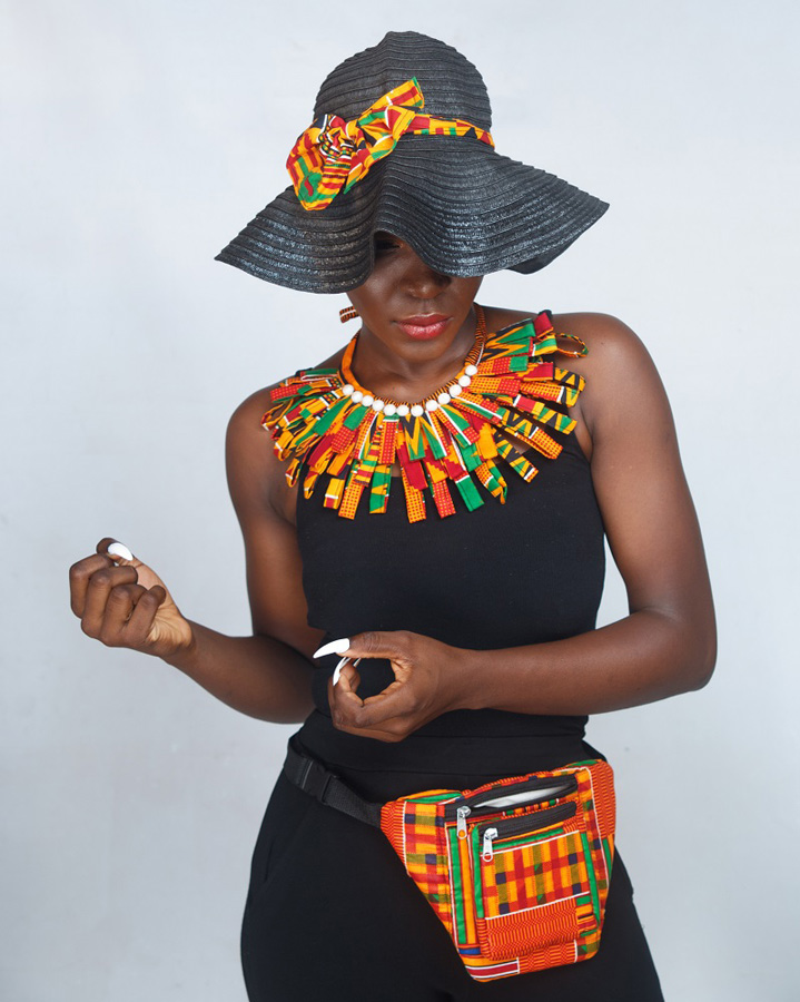 Biga African Print Kente Cape Necklace1