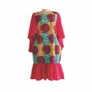Kapax Africa Print Classic Dress - Multicolor &Amp; Pink1