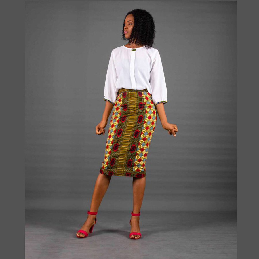 Chiffon Blouse And Wax Skirt1