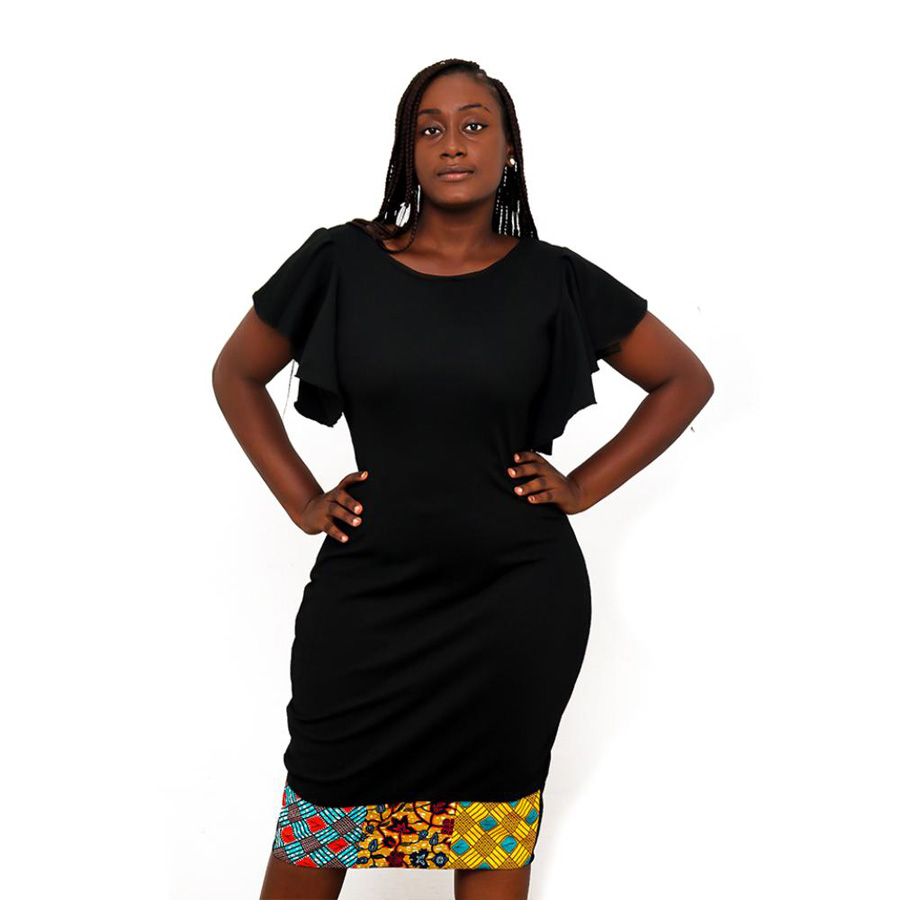 Short Sleeve Dress-Black1