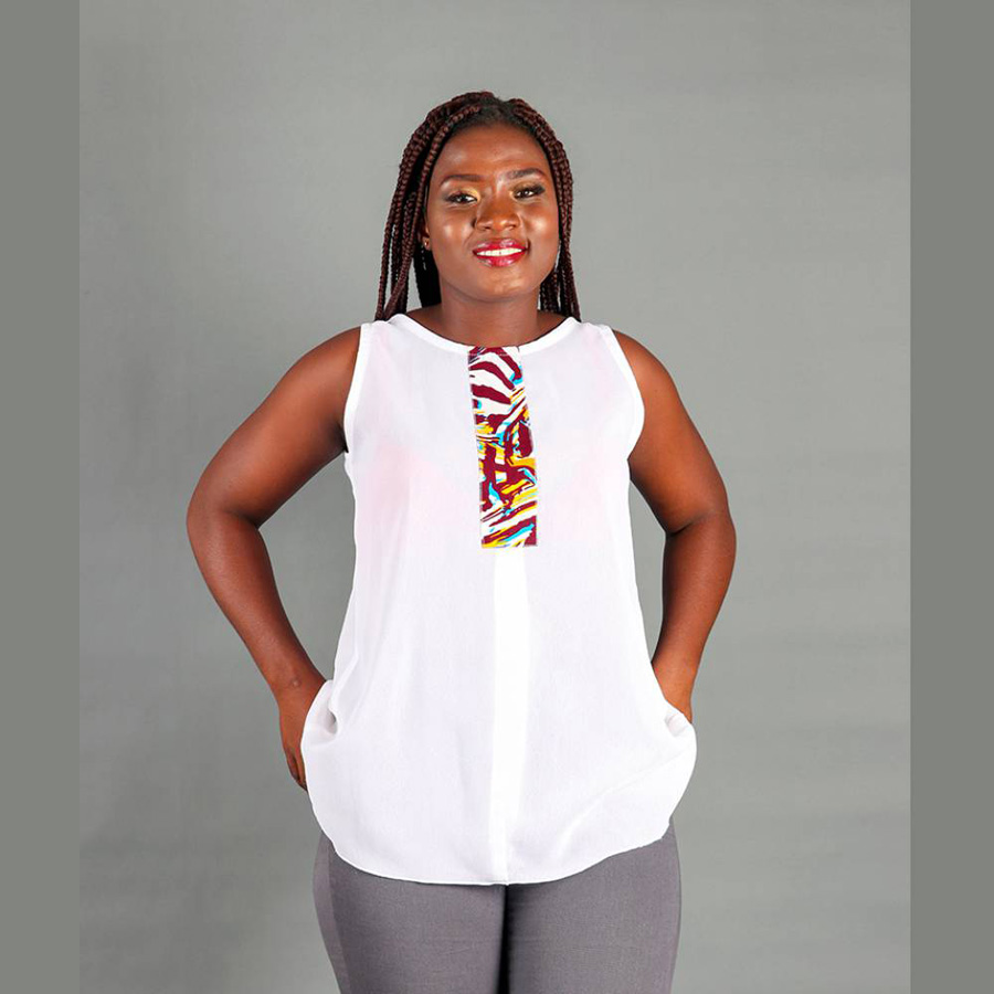 Sleeveless Blouse - White1