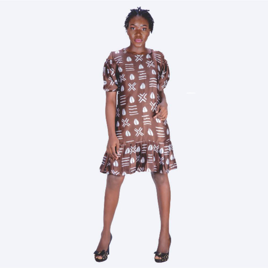 Nifa African Print Bogolan Dress1