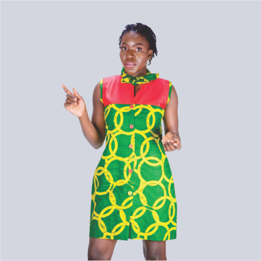 Radiya African Print Short Dress1