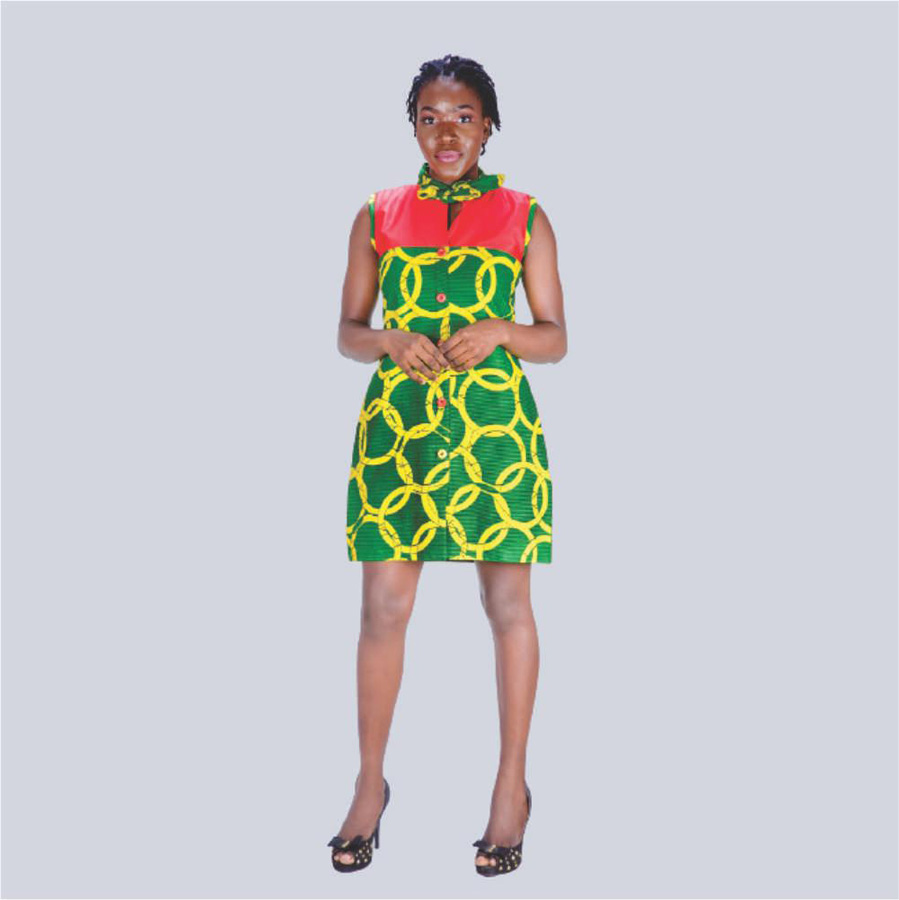 Radiya African Print Short Dress2
