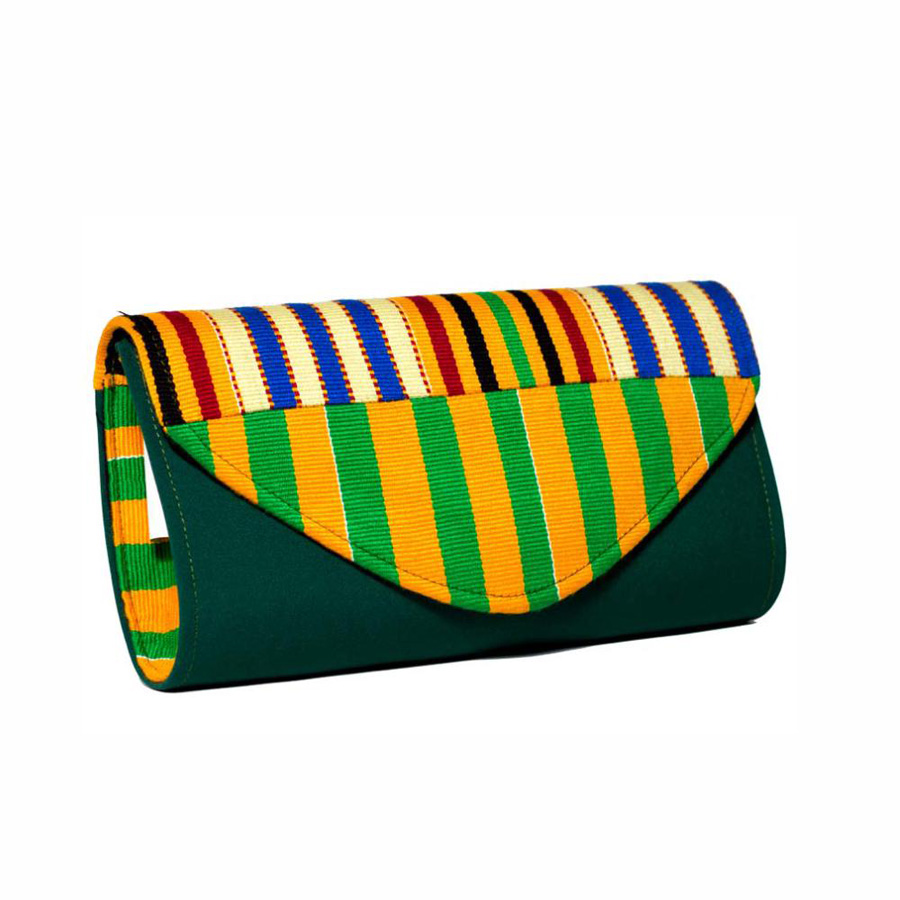 Kente Clutch - Green/Multicolor1