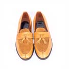 Two-Tone Brown Leather/Suede Tassel Men Shoes - Size 39-471