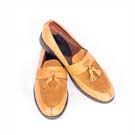 Two-Tone Brown Leather/Suede Tassel Men Shoes - Size 39-472